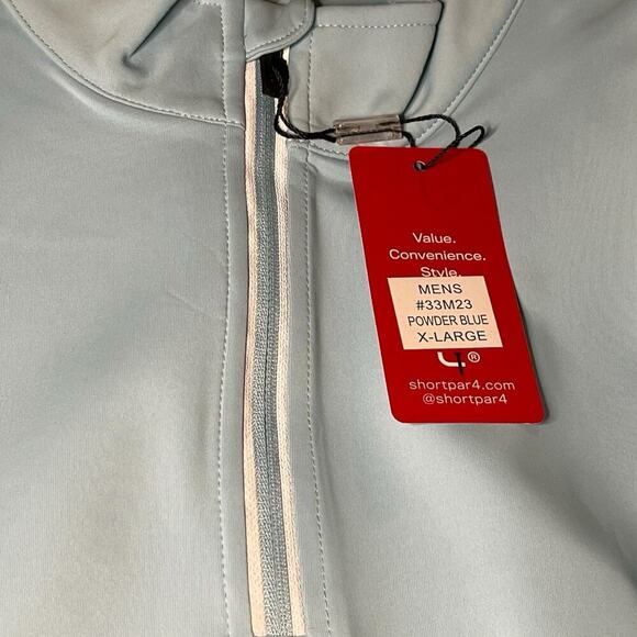 NWT Short Par 4 Golf Performance Pullover 1/4 Zip Powder Blue Mens XL Athleisure - Picture 5 of 6